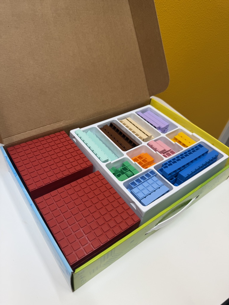 Math-U-See Integer Block Kit open, showing the color-coded blocks